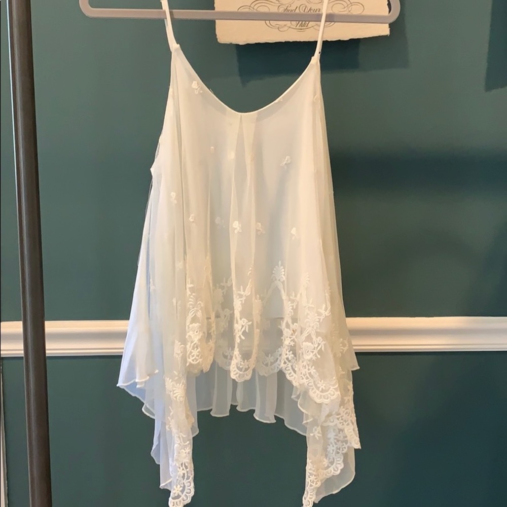 White lace tank